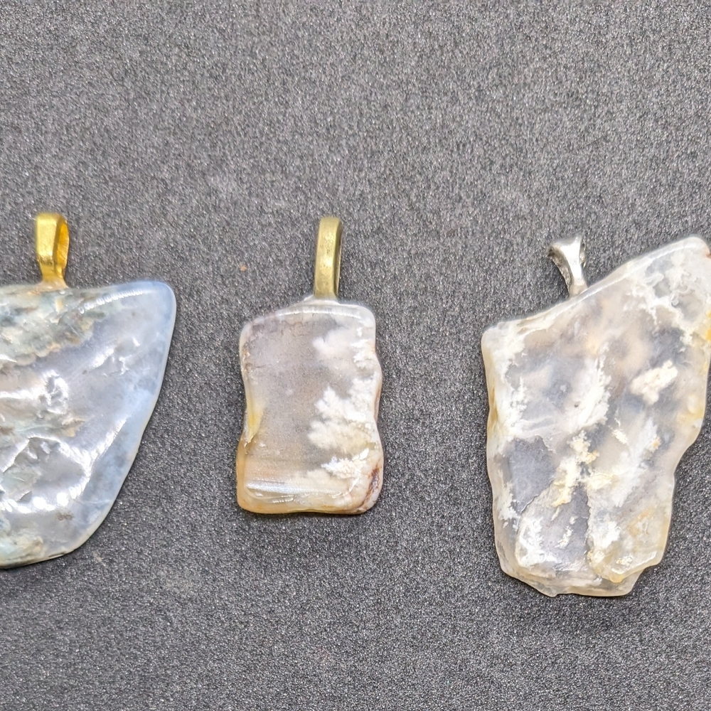 Moss agate pendants
